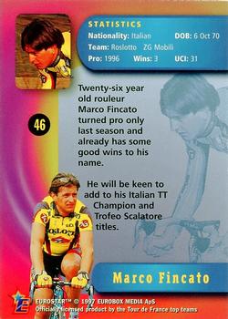 1997 Eurostar Tour de France #46 Marco Fincato Back